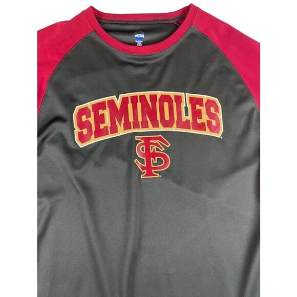 NCAA FSU Florida State Seminoles Raglan T-Shirt XL Burgundy Gray By KA Inc - Picture 2 of 4